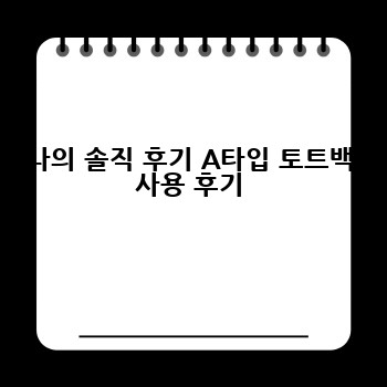 나의 솔직 후기 A타입 토트백 사용 후기