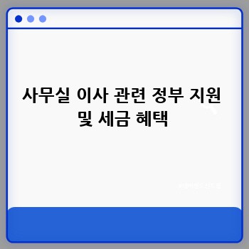 사무실 이사 관련 정부 지원 및 세금 혜택