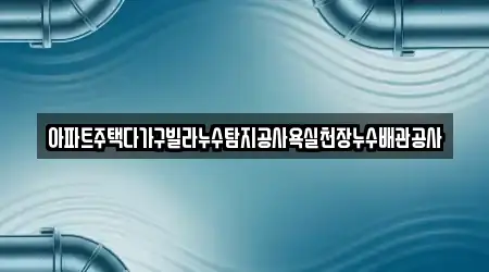 아파트주택다가구빌라누수탐지공사욕실천장누수배관공사