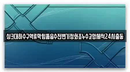싱크대하수구역류막힘뚫음수전변기정화조누수고압세척24시출동