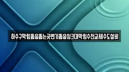 하수구막힘뚫음뚫는곳변기뚫음싱크대막힘수전교체수도설비