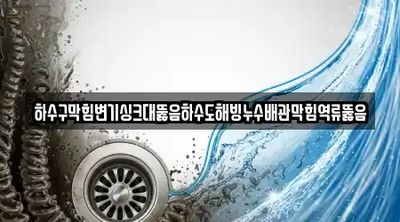 하수구막힘변기싱크대뚫음하수도해빙누수배관막힘역류뚫음