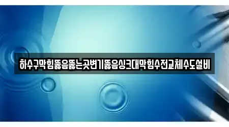 하수구막힘뚫음뚫는곳변기뚫음싱크대막힘수전교체수도설비