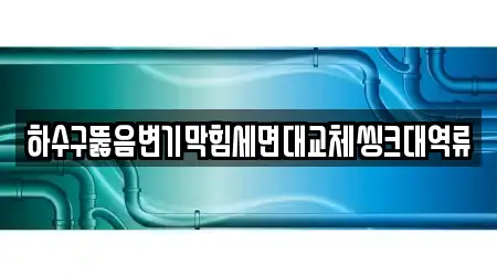 하수구뚫음변기막힘세면대교체씽크대역류