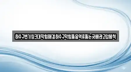하수구변기싱크대막힘해결하수구막힘뚫음역류뚫는곳배관고압세척