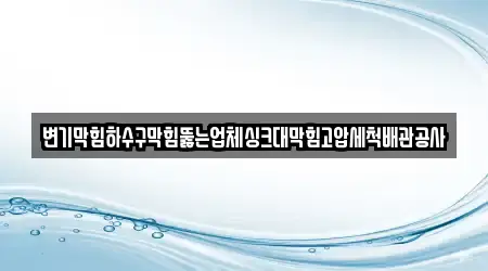 변기막힘하수구막힘뚫는업체싱크대막힘고압세척배관공사
