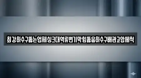 최강하수구뚫는업체싱크대역류변기막힘뚫음하수구배관고압세척