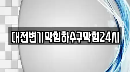 대전변기막힘하수구막힘24시