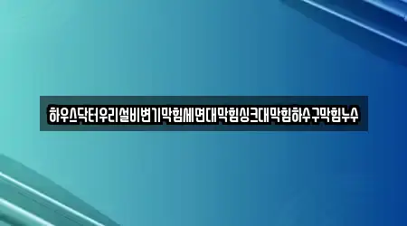 하우스닥터우리설비변기막힘세면대막힘싱크대막힘하수구막힘누수