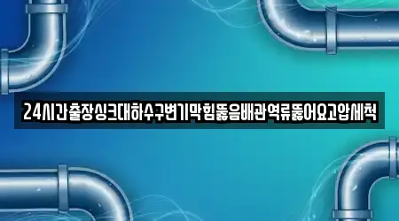 24시간출장싱크대하수구변기막힘뚫음배관역류뚫어요고압세척