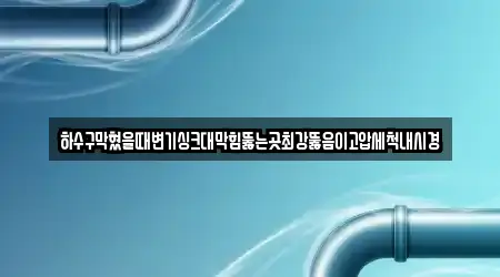 하수구막혔을때변기싱크대막힘뚫는곳최강뚫음이고압세척내시경