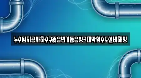 누수탐지공사하수구뚫음변기뚫음싱크대막힘수도설비해빙