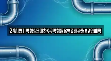 24시변기막힘싱크대하수구막힘뚫음역류배관청소고압세척