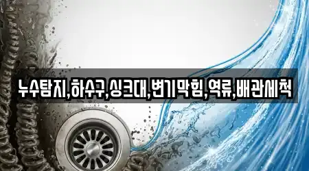 누수탐지,하수구,싱크대,변기막힘,역류,배관세척