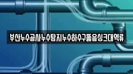 부산누수공사누수탐지누수하수구뚫음싱크대역류
