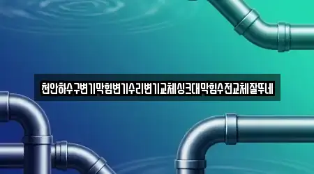 천안하수구변기막힘변기수리변기교체싱크대막힘수전교체잘뚜네