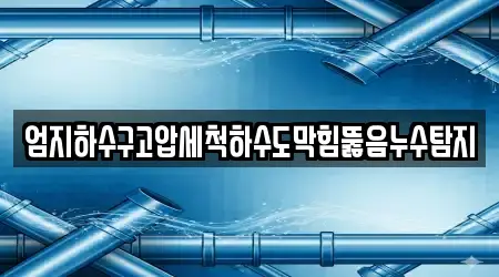 엄지하수구고압세척하수도막힘뚫음누수탐지