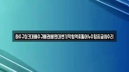 하수구싱크대배수구배관세면대변기막힘역류뚫어누수탐지공사수리
