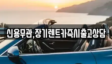 경기도 파주시 장기렌트카 전문 신용무관,장기렌트카즉시출고상담