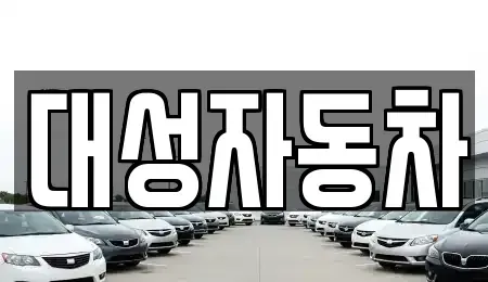 충남 논산시 덕지동 중고차 전문 대성자동차